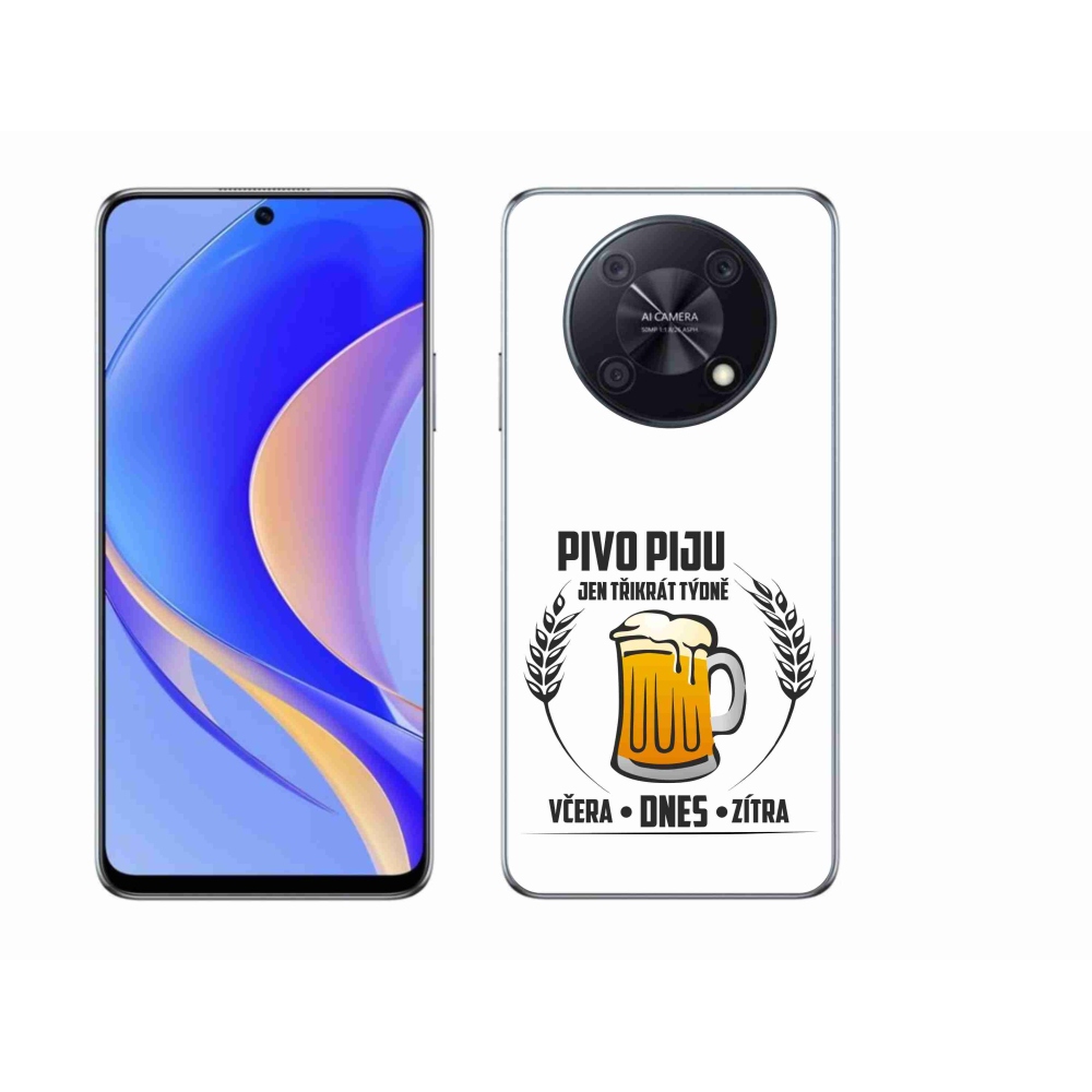 Gelový kryt mmCase na Huawei Nova Y90 - pivní motiv bílé pozadí
