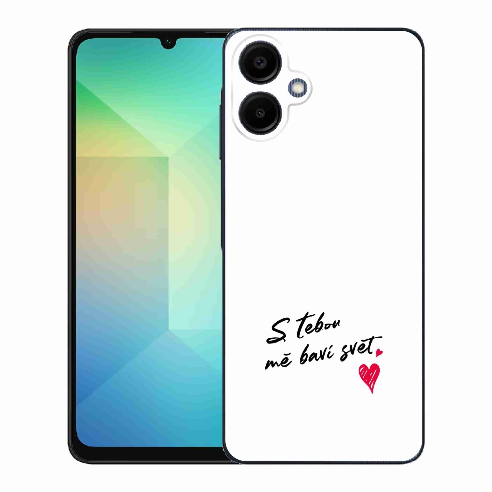 Gelový kryt mmCase na Samsung Galaxy A06 4G - zamilovaný text 1 bílé pozadí