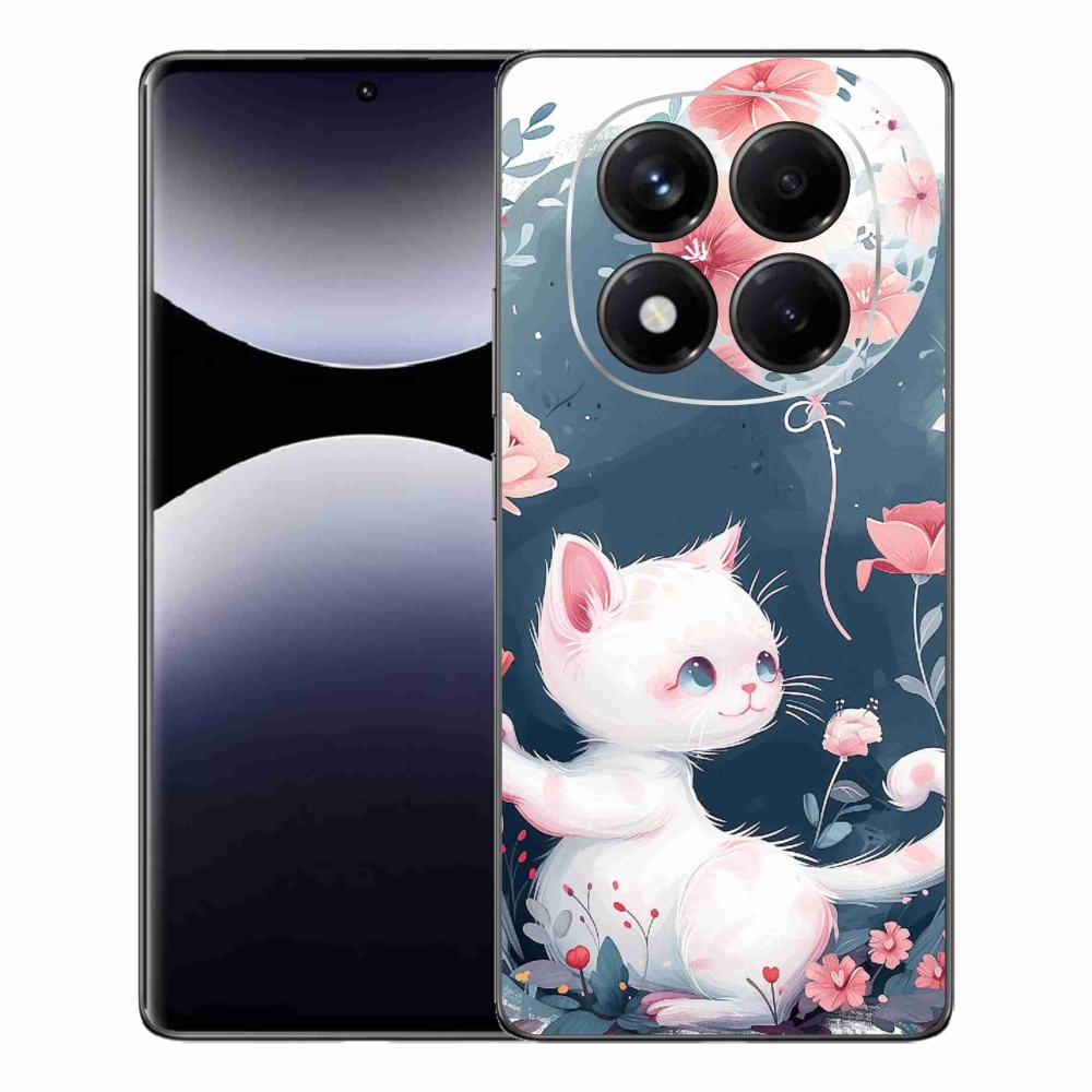 Gelový kryt mmCase na Xiaomi Redmi Note 14 Pro - kotě s balónkem
