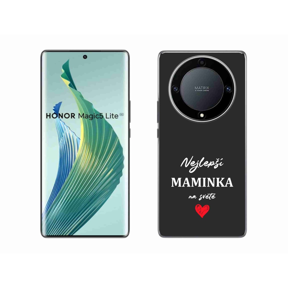 Gelový kryt mmCase na Honor Magic 5 Lite 5G - nejlepší maminka 1 černé pozadí