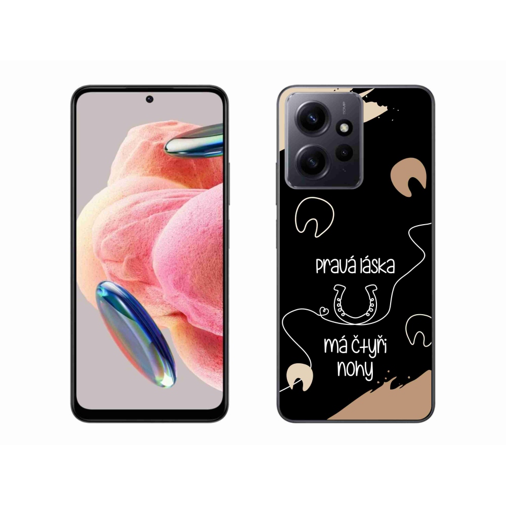 Gelový kryt mmCase na Xiaomi Redmi Note 12 4G - koňský motiv černé pozadí