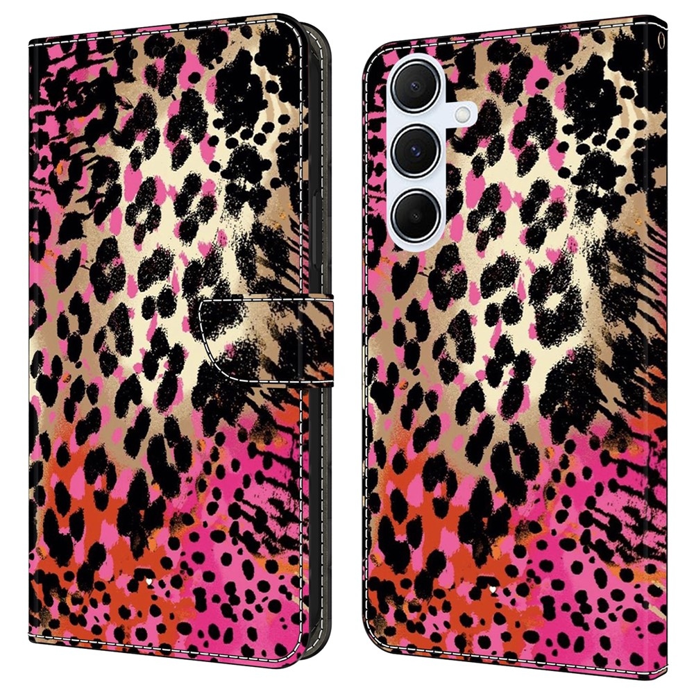 Firmly knížkové pouzdro na Samsung Galaxy A17 5G/A26 5G - černé a růžové skvrny
