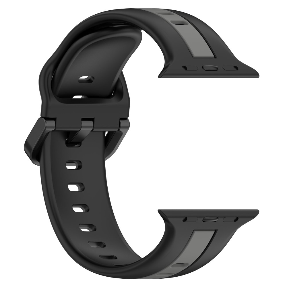Strap silikonový řemínek na Apple Watch Ultra/Ultra 2 49mm/SE/SE 2022/2023 44mm/9/8/7 45mm/6/5/4 44mm/3/2/1 42 mm - černý/šedý