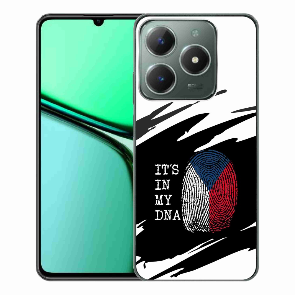 Gelový kryt mmCase na Realme C61 - vlajka otisk prstu černobílé pozadí