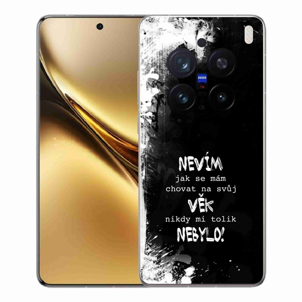 Gelový kryt mmCase na Vivo X200 Pro 5G - vtipný text 14 černé pozadí