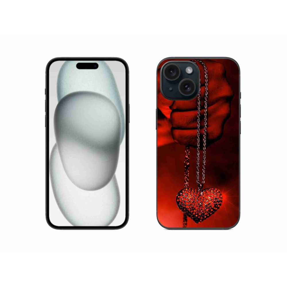 Gelový kryt mmCase na iPhone 15 - náhrdelník