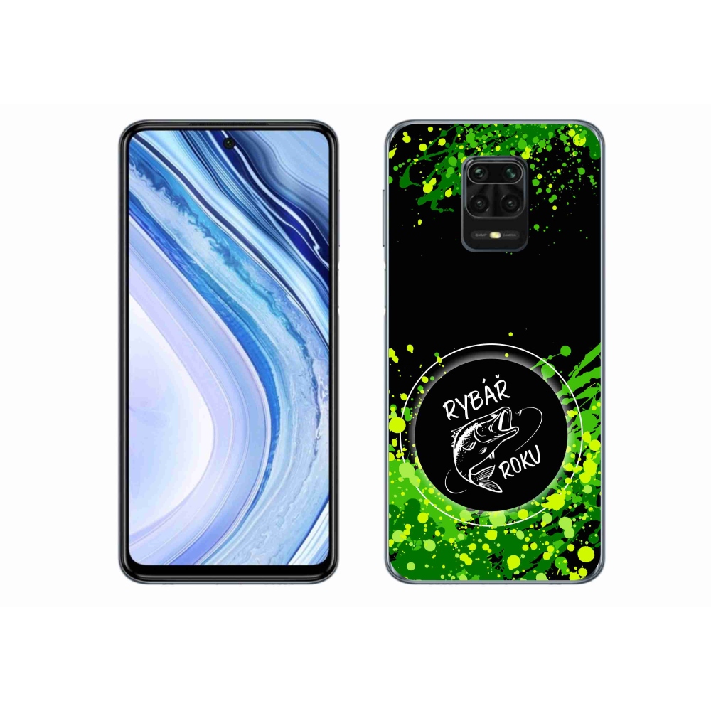 Gelový kryt mmCase na Xiaomi Redmi Note 9 Pro - rybář roku černé pozadí