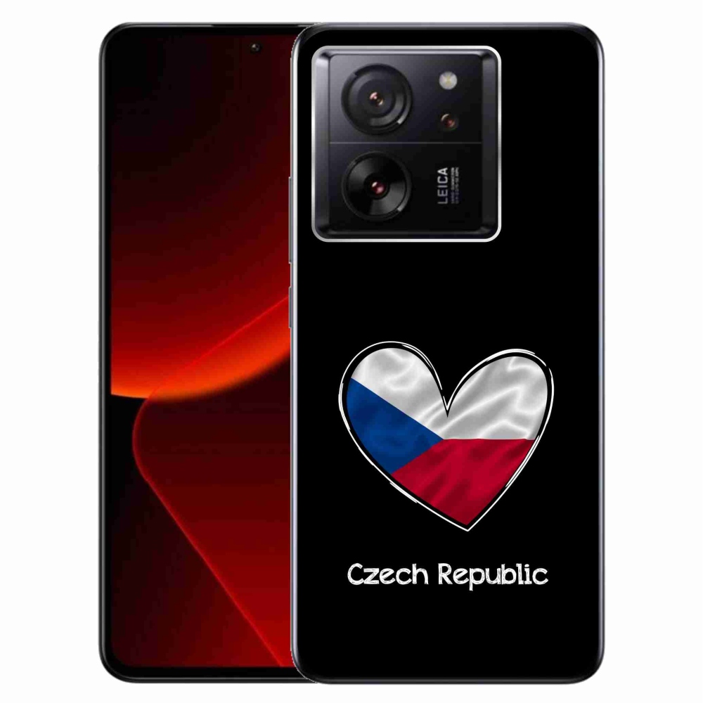Gelový kryt mmCase na Xiaomi 13T/13T Pro - vlajka srdce černé pozadí
