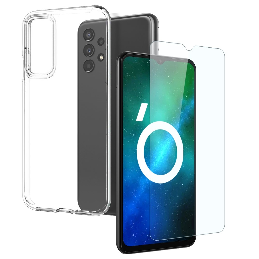 NORTHJO průhledný gelový obal + tvrzené sklo na Samsung Galaxy A13 - průhledný