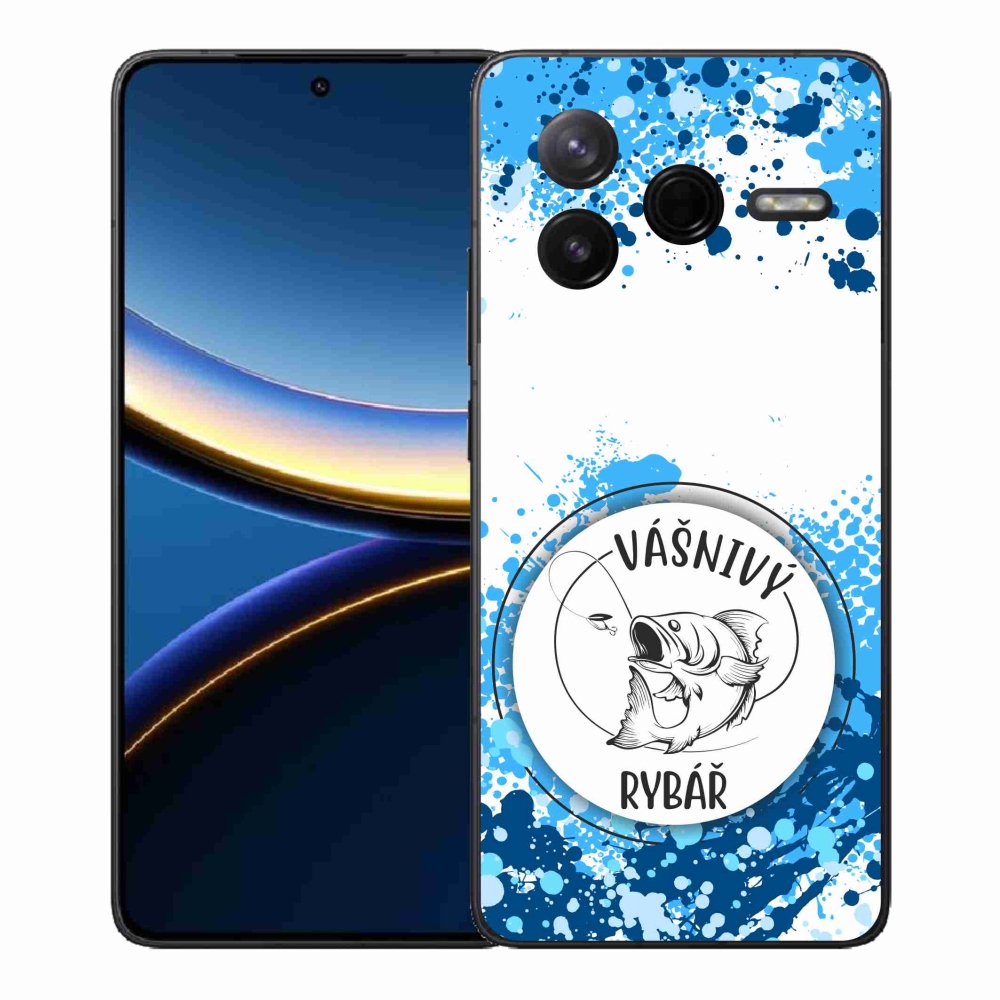 Gelový kryt mmCase na Xiaomi Poco F7 Pro - vášnivý rybář bílé pozadí