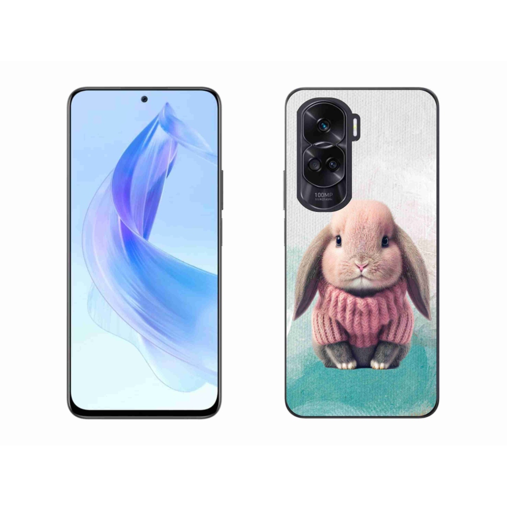 Gelový kryt mmCase na Honor 90 Lite - králíček ve svetru