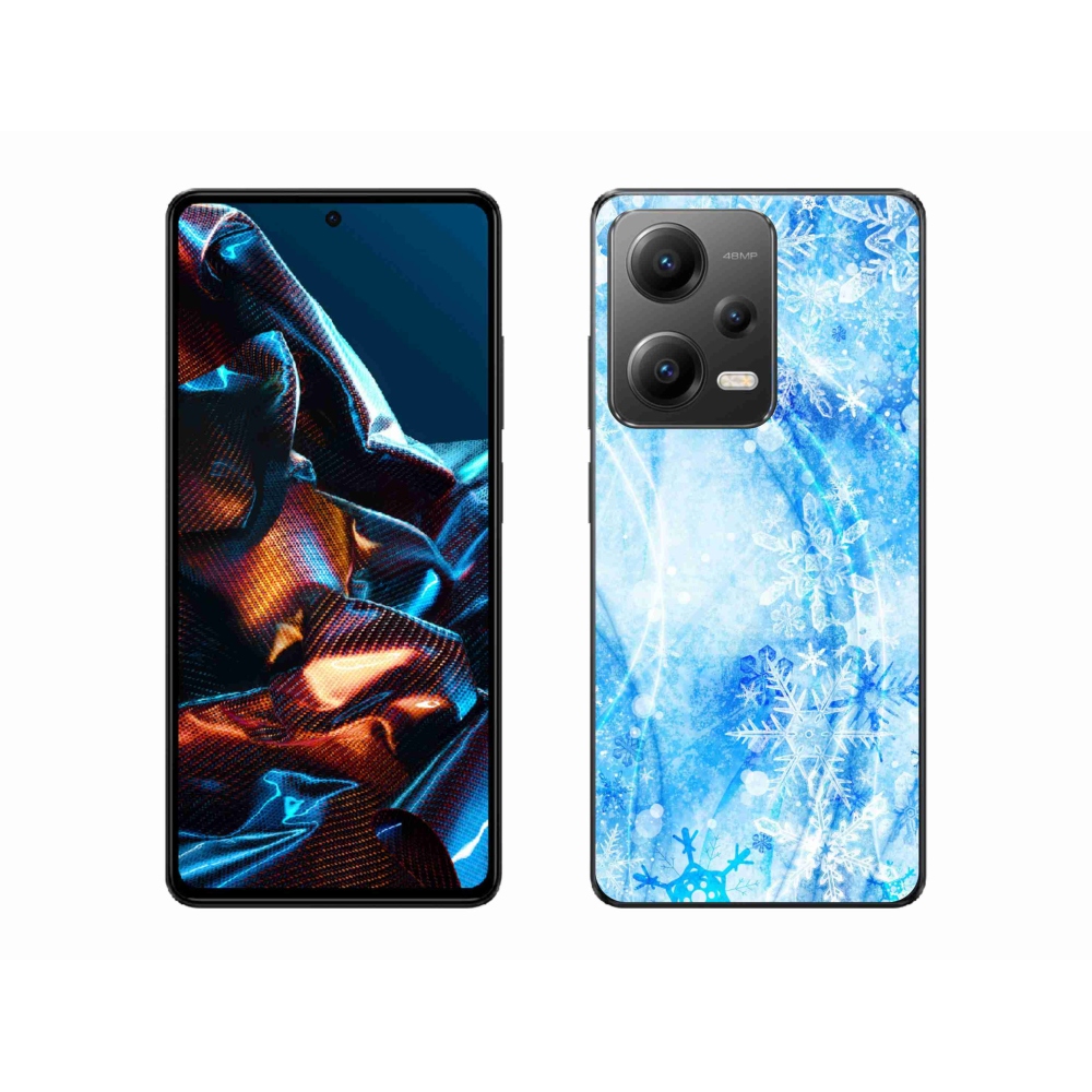 Gelový kryt mmCase na mobil Xiaomi Redmi Note 12 Pro 5G - sněhové vločky