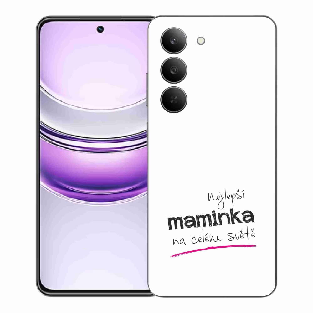 Gelový kryt mmCase na Realme 14x 5G - nejlepší maminka 4 bílé pozadí