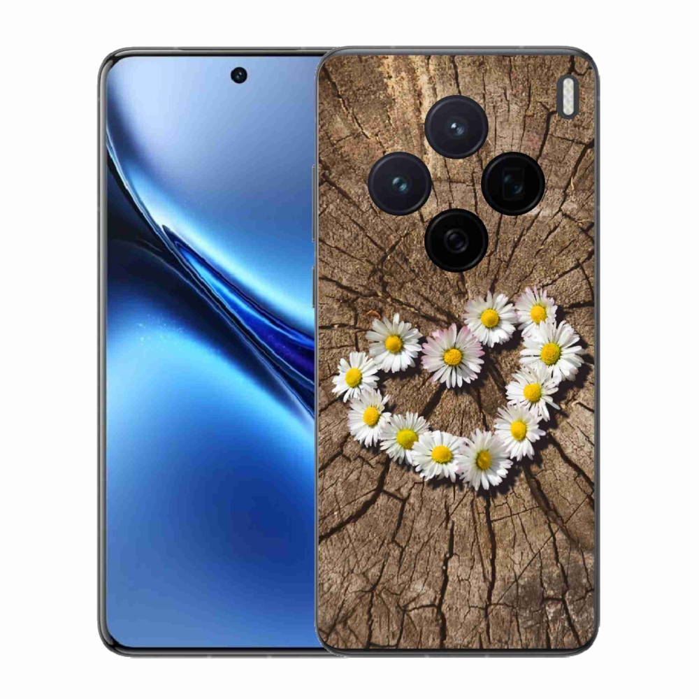 Gelový kryt mmCase na Vivo X200 5G - srdce z kopretin