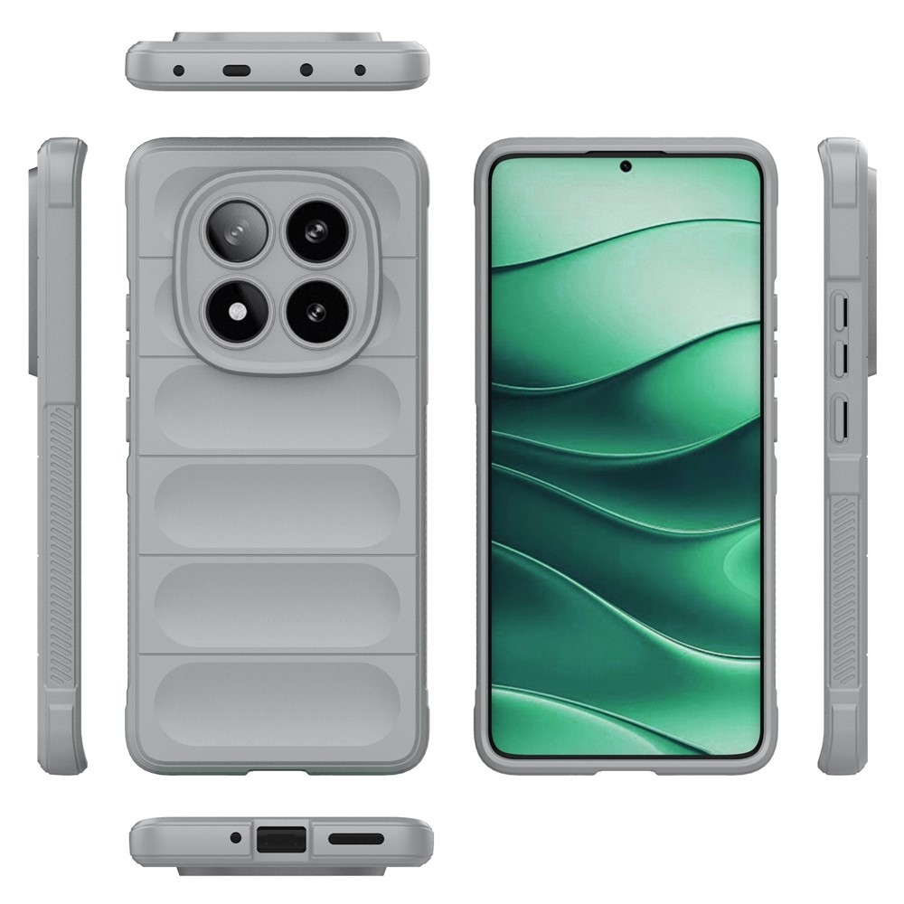 Rugg odolný gelový obal na Xiaomi Redmi Note 14 Pro 5G/Poco X7 5G - světlešedý