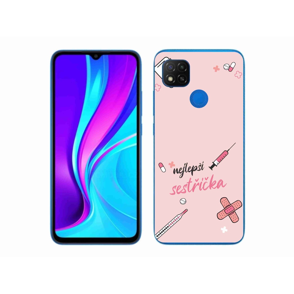 Gelový kryt mmCase na Xiaomi Redmi 9C - nejlepší sestřička růžové pozadí