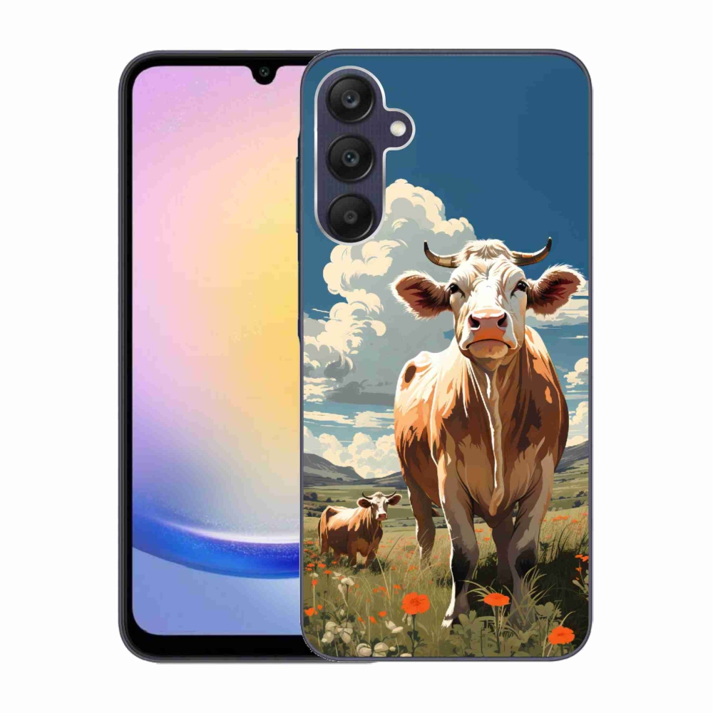 Gelový kryt mmCase na Samsung Galaxy A25 5G - krávy na louce