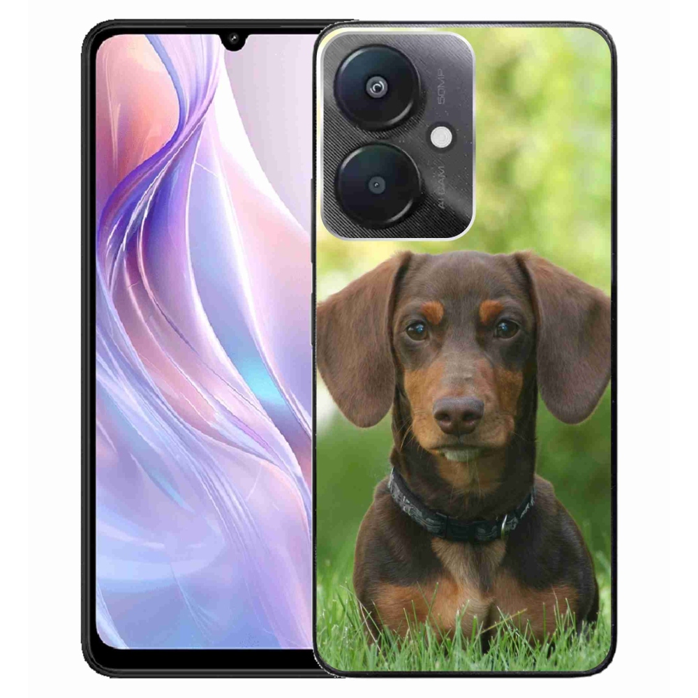 Gelový obal mmCase na Xiaomi Redmi 13C 5G - hnědý jezevčík