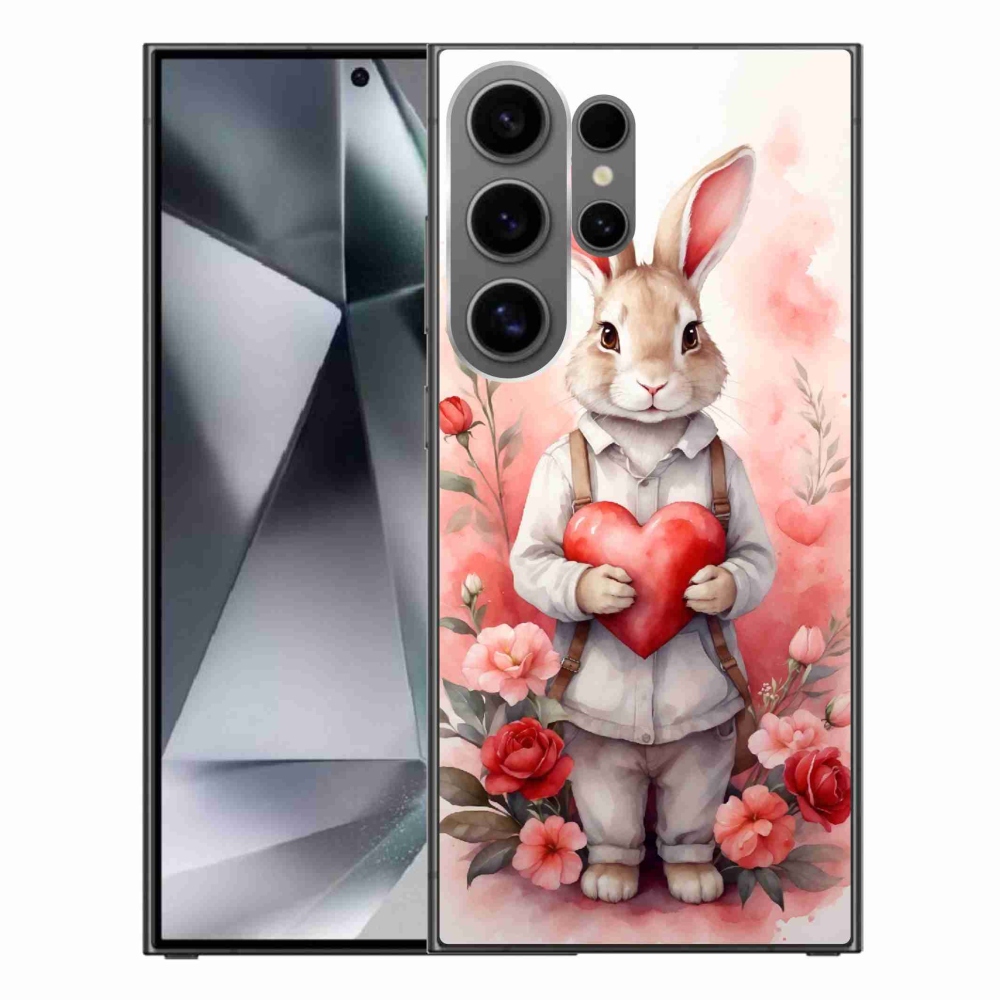 Gelový kryt mmCase na Samsung Galaxy S24 Ultra - zajíc se srdíčkem