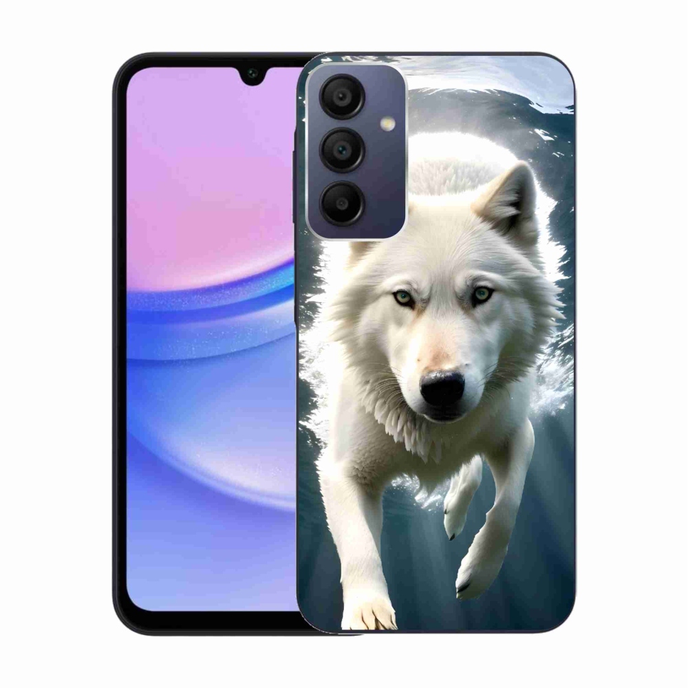 Gelový kryt mmCase na Samsung Galaxy A15 4G/5G - bílý vlk