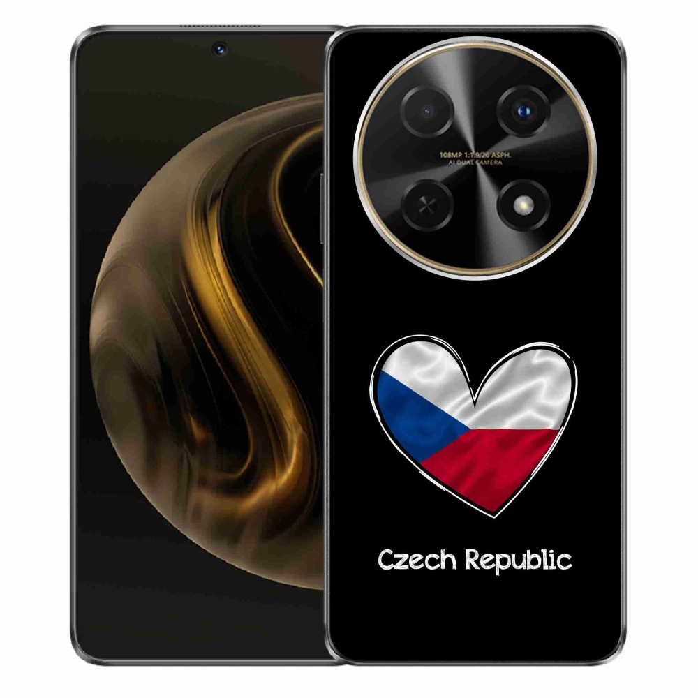 Gelový kryt mmCase na Huawei Nova 12i - vlajka srdce černé pozadí