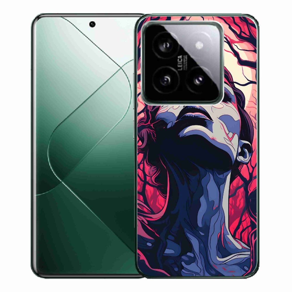 Gelový kryt mmCase na Xiaomi 14 Pro - abstraktní obličej