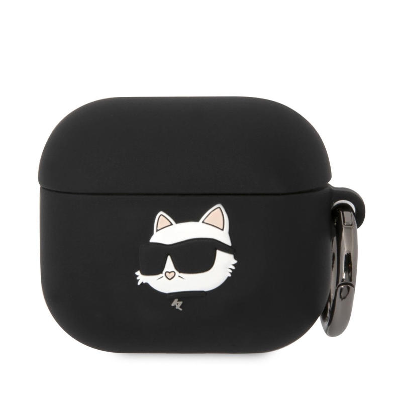Karl Lagerfeld 3D Logo NFT Choupette Head silikonový pouzdro pro Airpods 3 černý