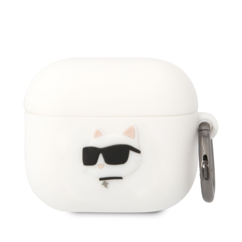 Karl Lagerfeld 3D Logo NFT Choupette Head silikonový pouzdro pro Airpods 3 bílý