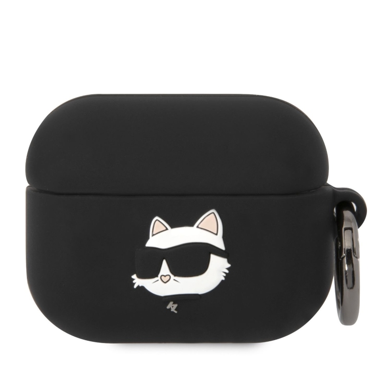 Karl Lagerfeld 3D Logo NFT Choupette Head silikonový pouzdro pro Airpods Pro černý