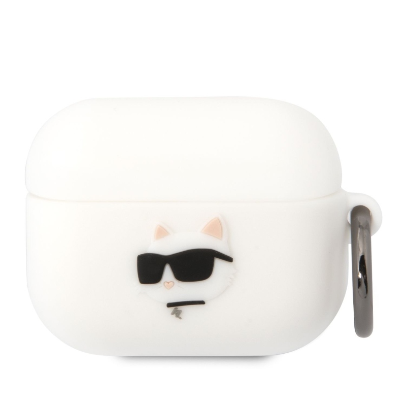 Karl Lagerfeld 3D Logo NFT Choupette Head silikonový pouzdro pro Airpods Pro bílý