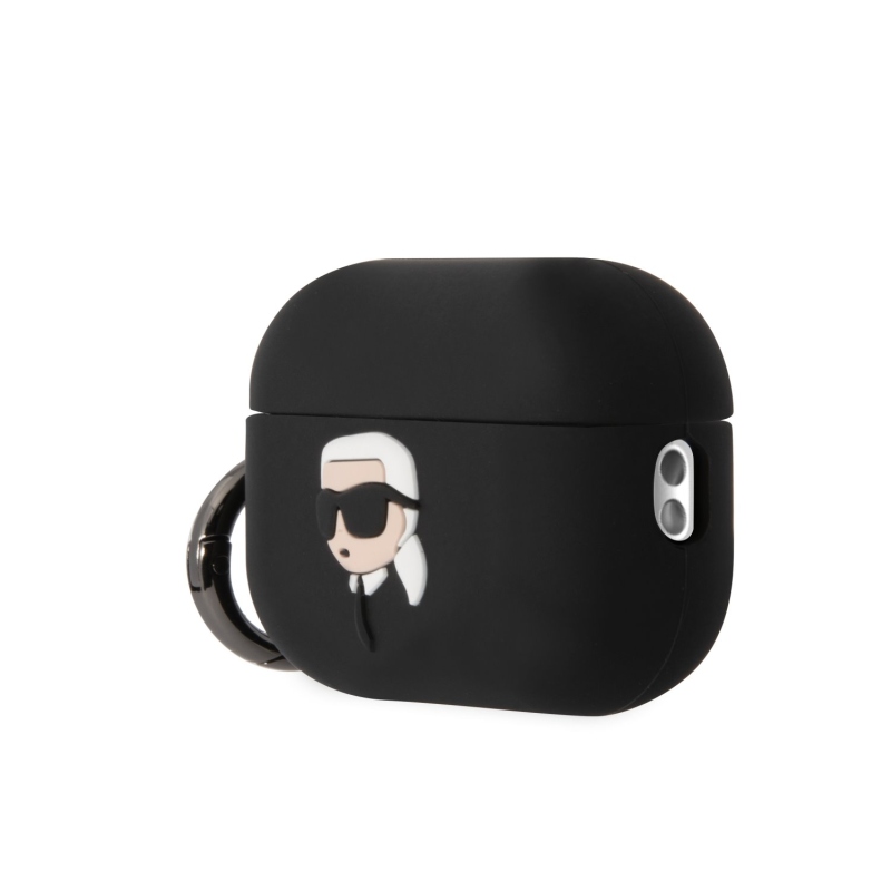Karl Lagerfeld 3D Logo NFT Karl Head Silikonové Pouzdro pro Airpods Pro 2 Black