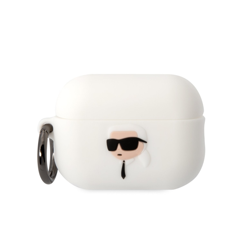 Karl Lagerfeld 3D Logo NFT Karl Head silikonový pouzdro pro Airpods Pro 2 bílý