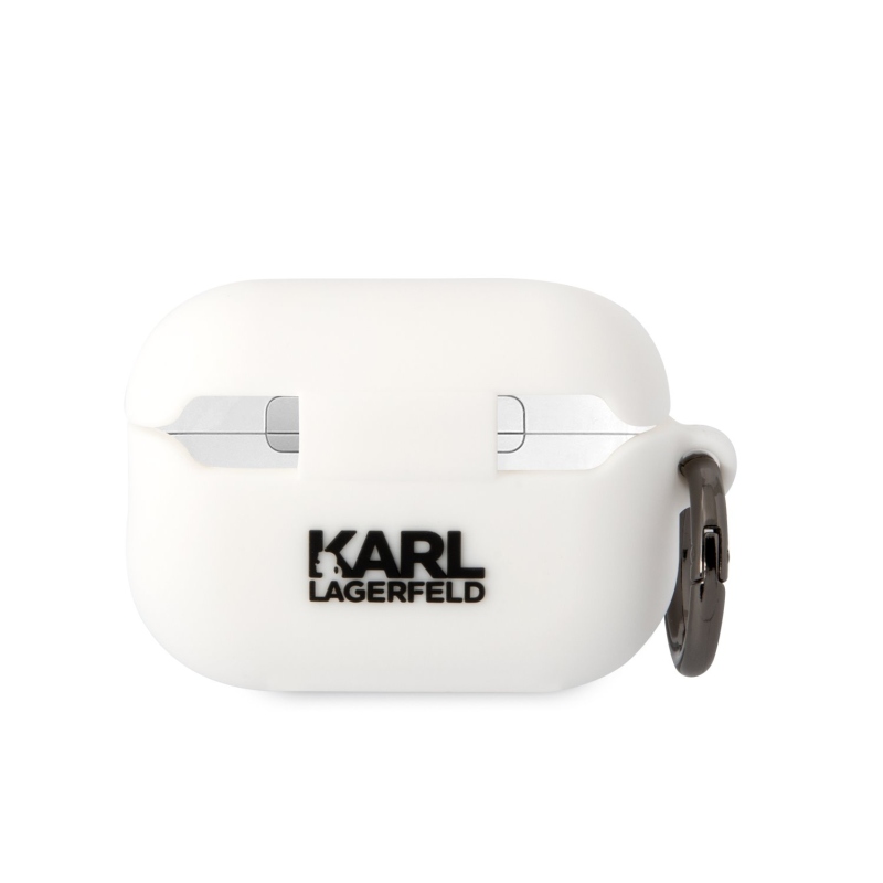 Karl Lagerfeld 3D Logo NFT Karl Head silikonový pouzdro pro Airpods Pro 2 bílý