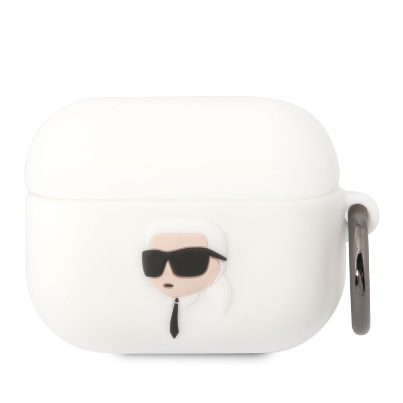 Karl Lagerfeld 3D Logo NFT Karl Head silikonový pouzdro pro Airpods Pro bílý