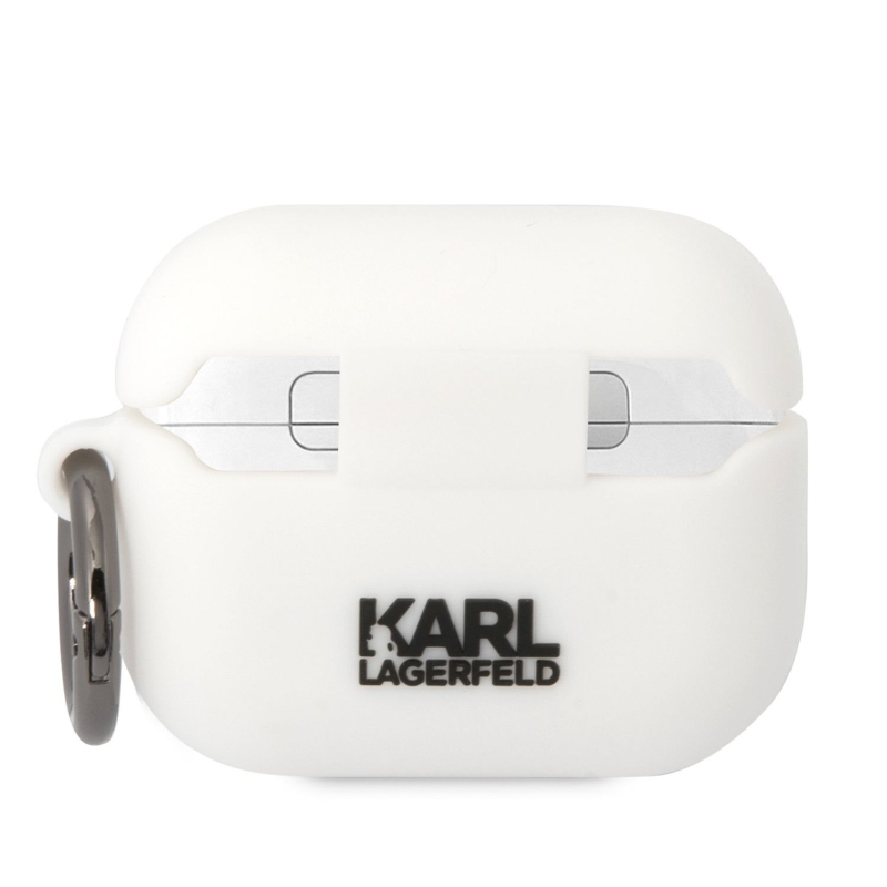 Karl Lagerfeld 3D Logo NFT Karl Head silikonový pouzdro pro Airpods Pro bílý