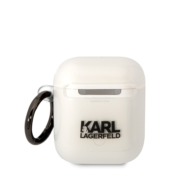 Karl Lagerfeld 3D Logo NFT Karl Head TPU pouzdro pro Airpods 1/2 bílý