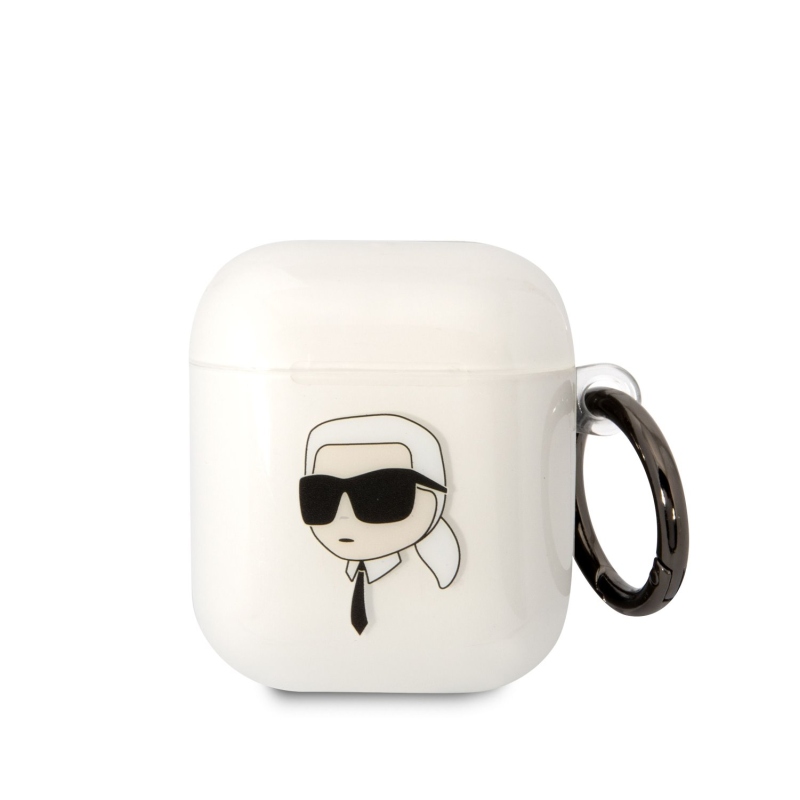 Karl Lagerfeld 3D Logo NFT Karl Head TPU pouzdro pro Airpods 1/2 bílý