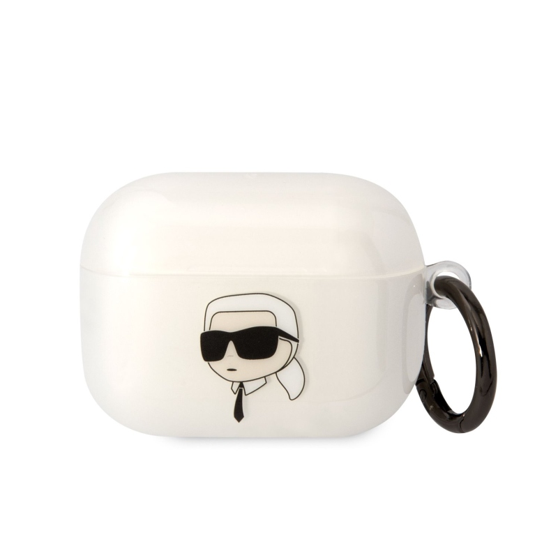 Karl Lagerfeld 3D Logo NFT Karl Head TPU pouzdro pro Airpods Pro bílý