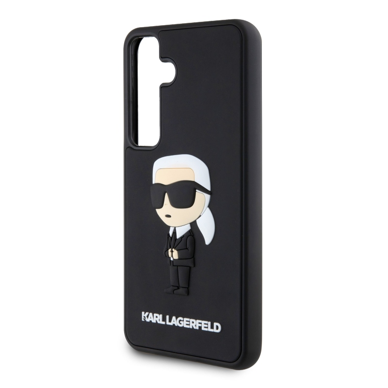 Karl Lagerfeld 3D Rubber Ikonik Zadní Kryt pro Samsung Galaxy S24 Black