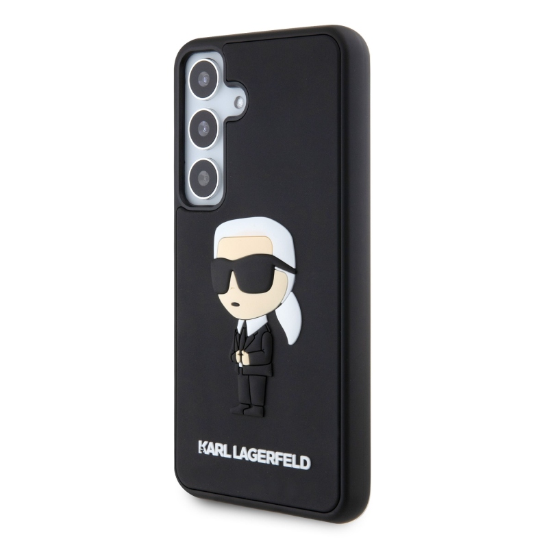 Karl Lagerfeld 3D Rubber Ikonik Zadní Kryt pro Samsung Galaxy S24 Black