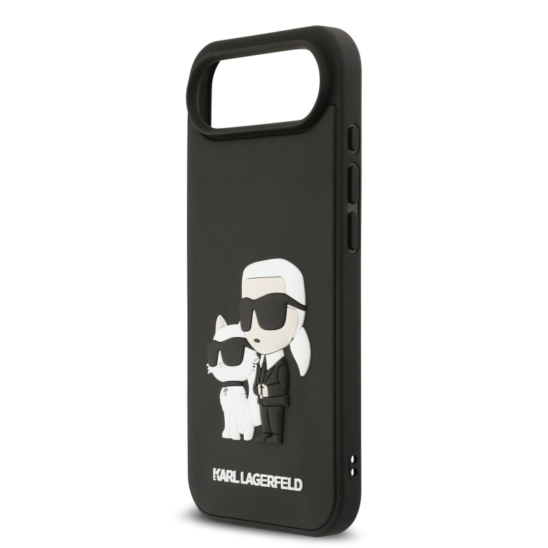 Karl Lagerfeld 3D Rubber Karl and Choupette Zadní Kryt pro iPhone 17 Air Black