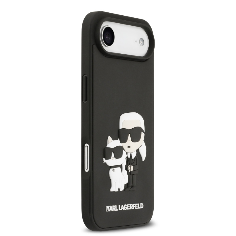 Karl Lagerfeld 3D Rubber Karl and Choupette Zadní Kryt pro iPhone 17 Air Black