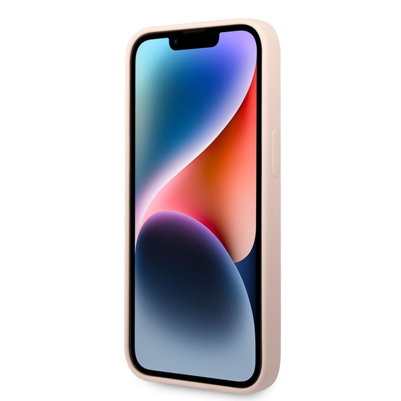 Karl Lagerfeld and Choupette Liquid silikonový zadní kryt pro iPhone 14 Plus růžový