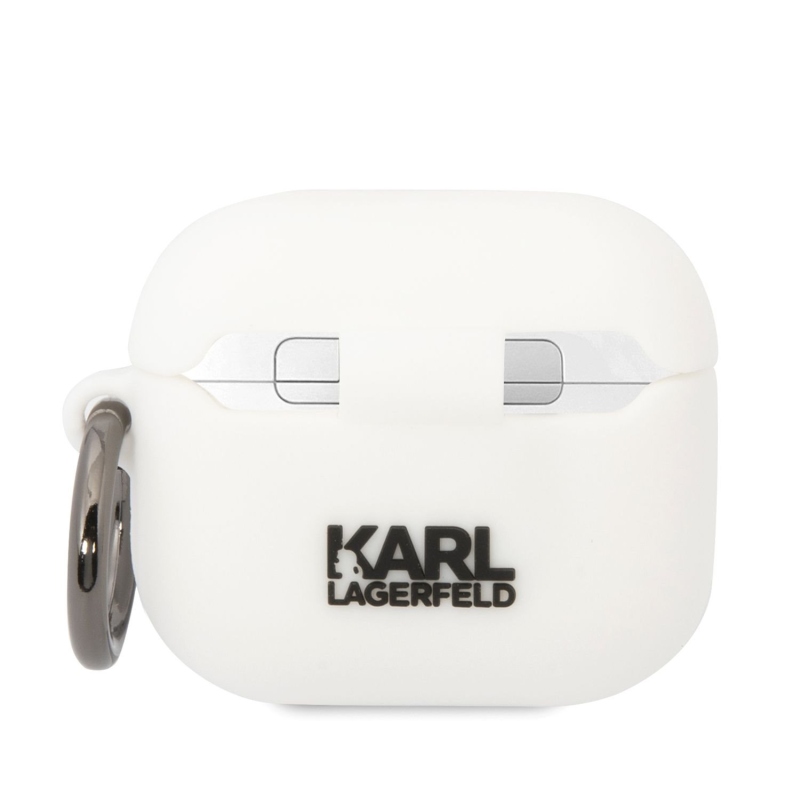 Karl Lagerfeld and Choupette silikonový pouzdro pro Airpods 3 bílý