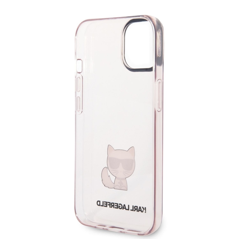 Karl Lagerfeld Choupette Logo zadní kryt pro iPhone 14 Plus růžový