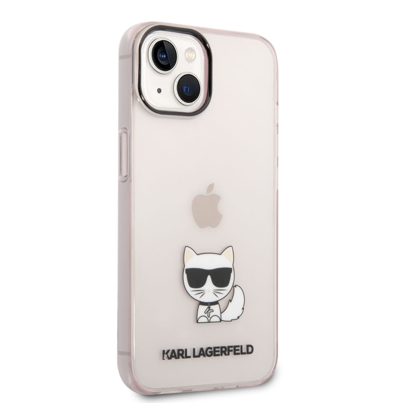 Karl Lagerfeld Choupette Logo zadní kryt pro iPhone 14 Plus růžový