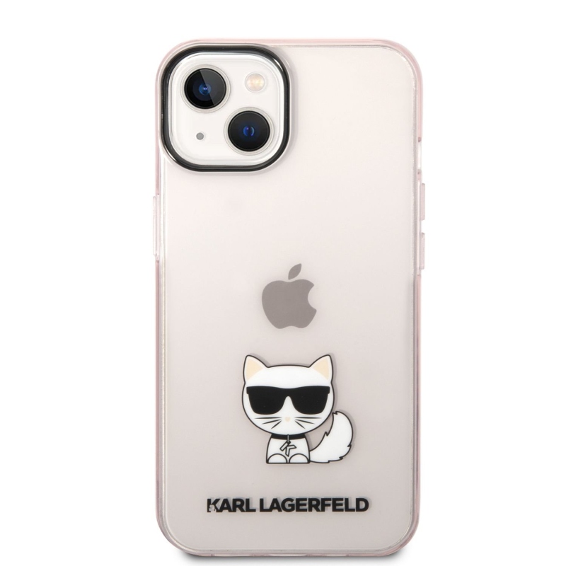Karl Lagerfeld Choupette Logo zadní kryt pro iPhone 14 Plus růžový
