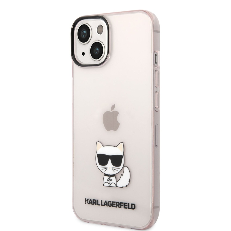 Karl Lagerfeld Choupette Logo zadní kryt pro iPhone 14 Plus růžový