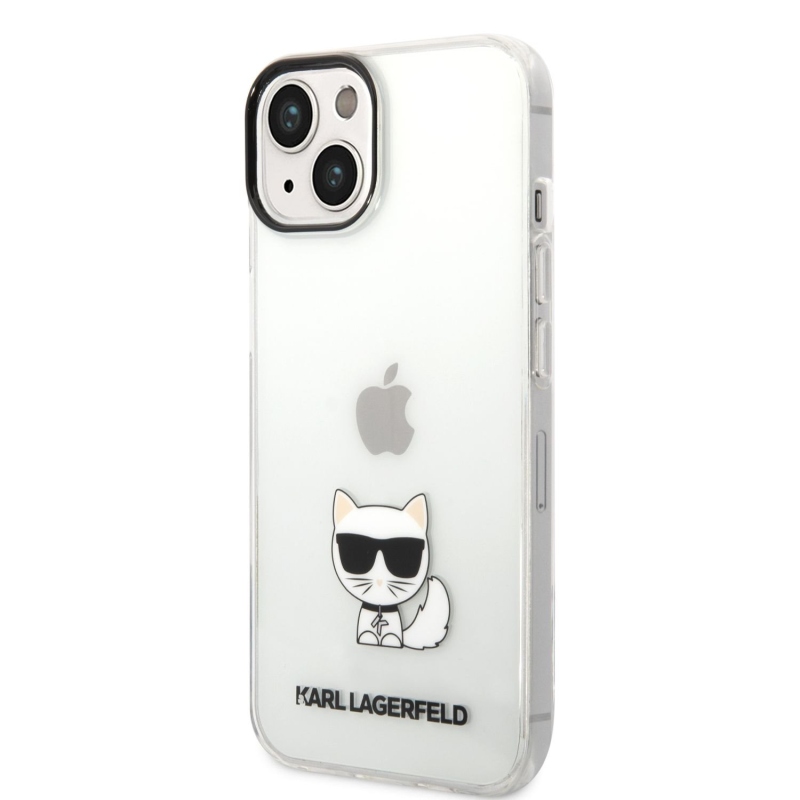 Karl Lagerfeld Choupette Logo zadní kryt pro iPhone 14 Plus průhledný