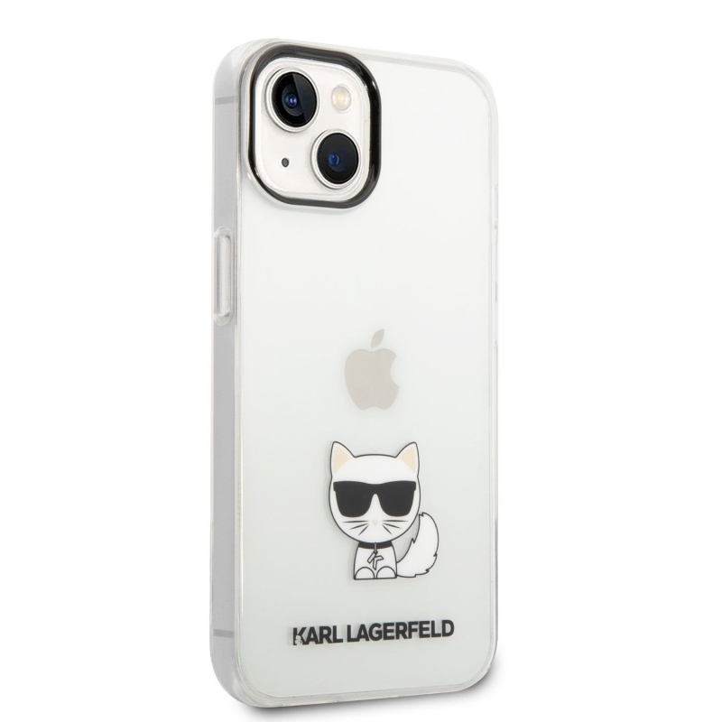 Karl Lagerfeld Choupette Logo zadní kryt pro iPhone 14 Plus průhledný